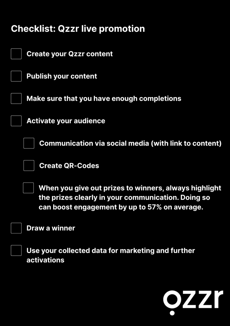 Quizzes for live events- live event engagement checklist