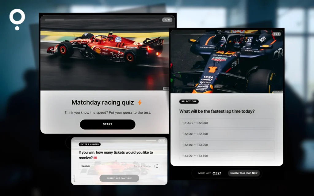 Fire up fans and gamers at sports events, Quizzes for live sports