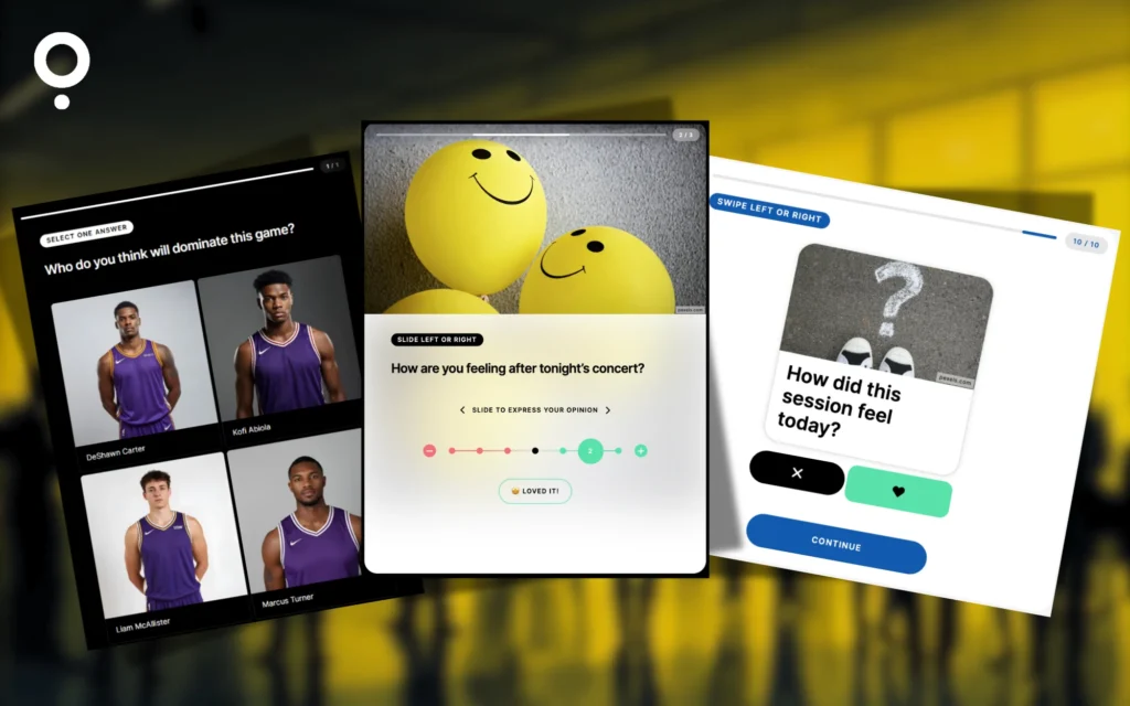 Visual showing quizzes being used in In-app, LMS for collecting feedbacks